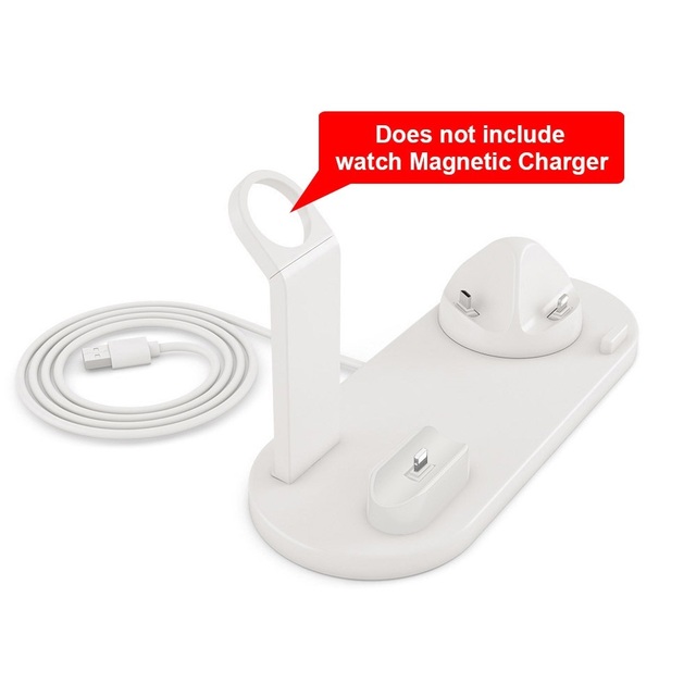 Qi Wireless Charger Dock Station 4 in 1 For iPhone Airpods Pro Type C Stand USB Quick Charging 3.0 For Apple Watch Charger