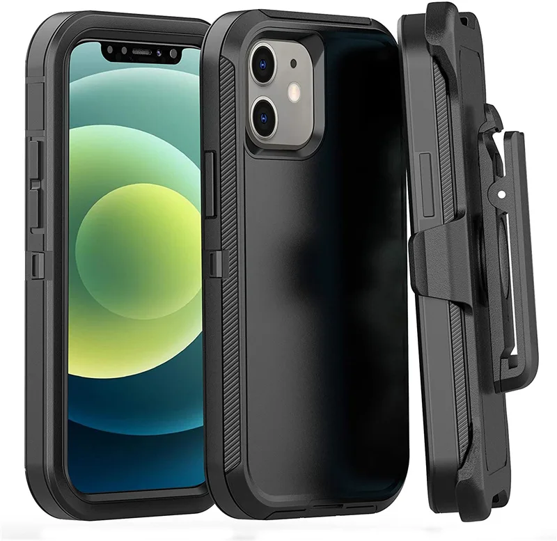 iphone 13 pro cover For iPhone 13 12 11 ProMax Original Heavy Duty Armor 3 in 1 Shockproof Case+Rotary Belt Clip For iPhone XS Max XR 6S 7P 8P Cover case for iphone 13 pro 