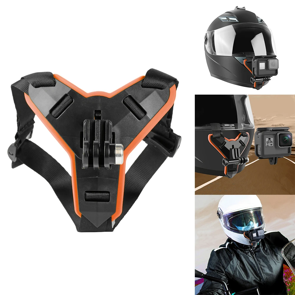 Motorcycle Helmet Chin Strap Mount Holder for GoPro Hero 9 8 7 5 OSMO Action Xiaomi Yi Camera Accessories | Электроника