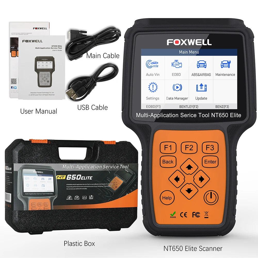 Автомобильный диагностический инструмент Foxwell NT650 Elite OBD2 для диагностики