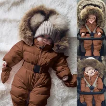 CYSINCOS/Детский пуховик; комбинезон; зимняя куртка для новорожденных; зимний модный плотный комбинезон с капюшоном; детский зимний теплый костюм