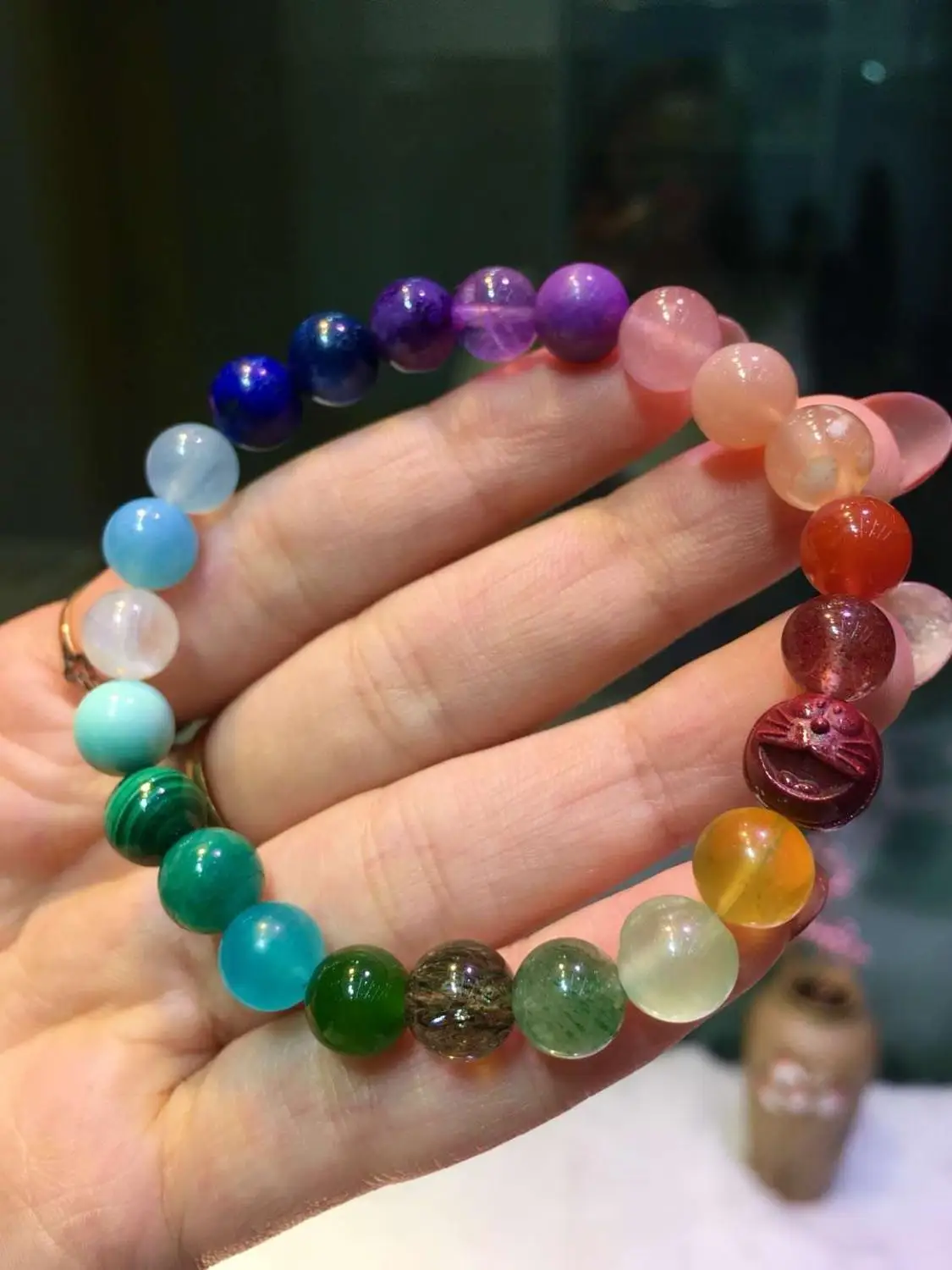 

8mm Natural Rainbow Different 24 Mixed Stone Larimar Amber Amethyst Tanzanite Aquamarine Lapis Beads Bracelet Jewelry AAAAA