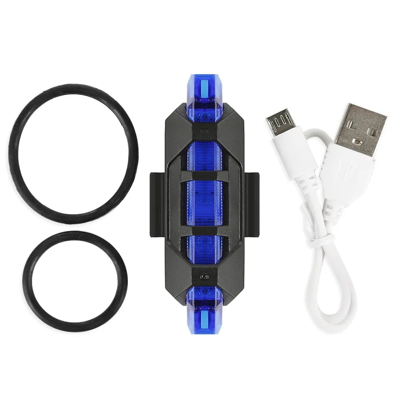 

Mountain Bike Tail Warning Light Rear Safety Bicycle Accessories Bicycle Lights Outdoor Cycling 5 LED USB Rechargeable
