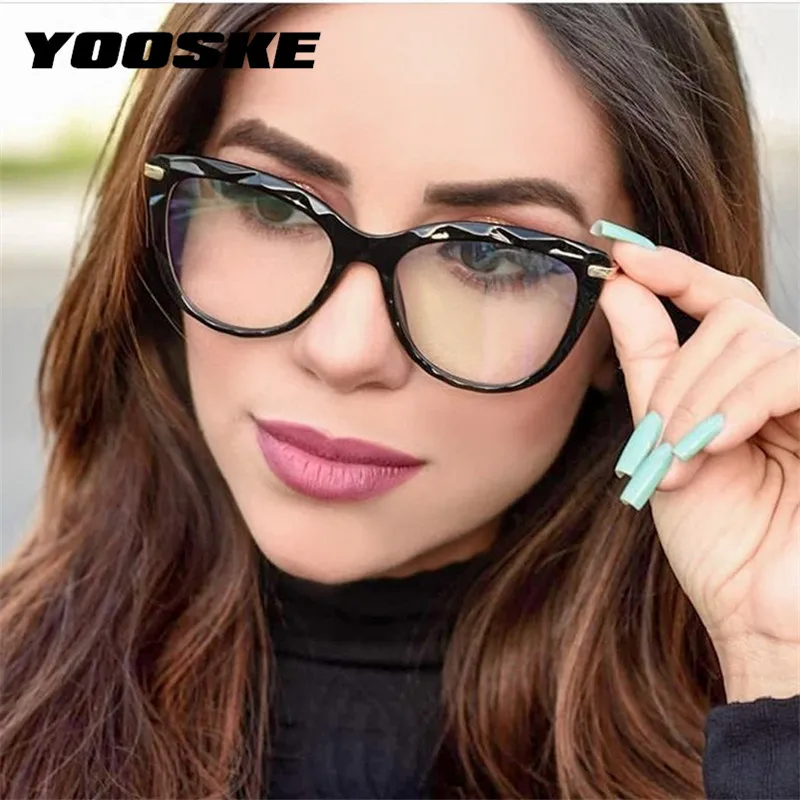 YOOSKE, модные очки кошачий глаз, оправа, прозрачные очки для женщин, сексуальная оправа, трендовый стиль, брендовые оптические компьютерные очки