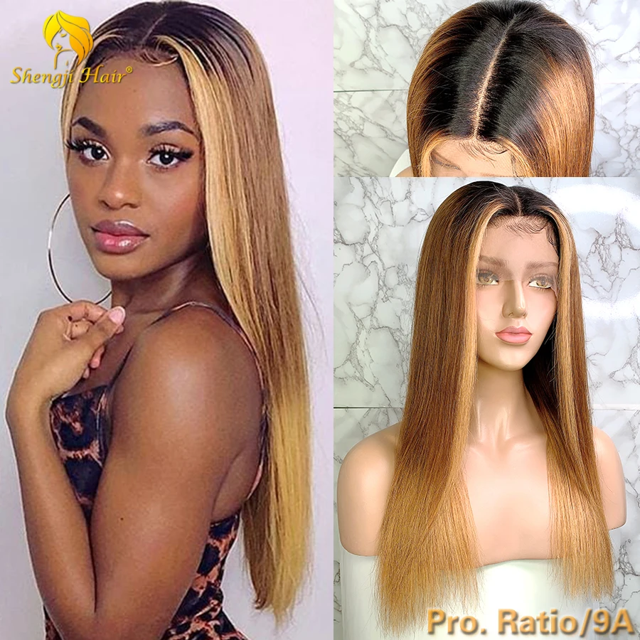 3t Blonde Ombre Lace Front Wig With Highlights 150 Remy Hair