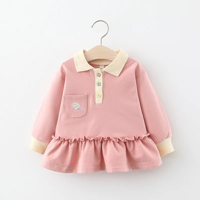 Весеннее платье принцессы с длинными рукавами для маленьких девочек