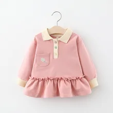 Весеннее платье принцессы с длинными рукавами для маленьких девочек