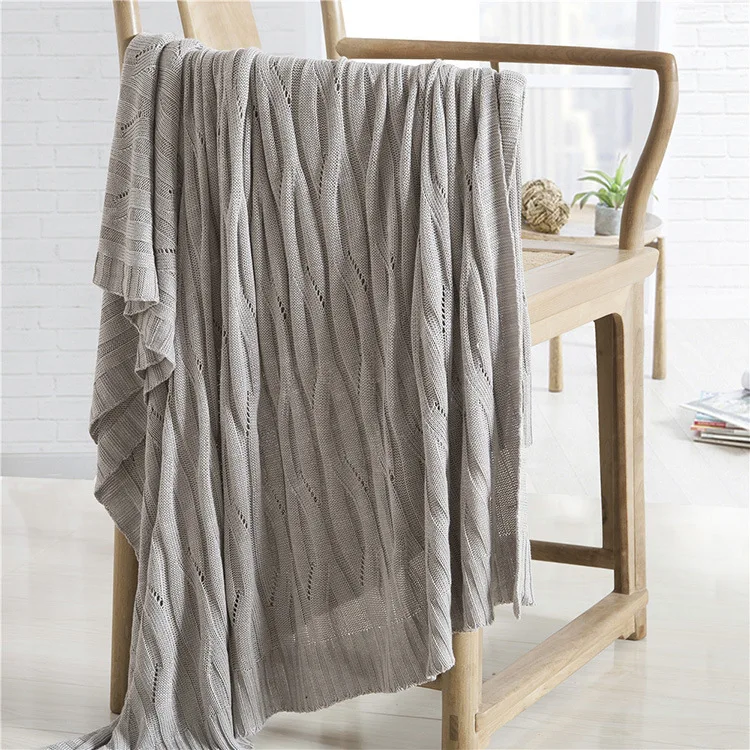 Ruijing Textile Bamboo Fabric Knitted Thread Blanket Sofa Blanket Airable Blanket a Generation of Fat Nordic Blanket