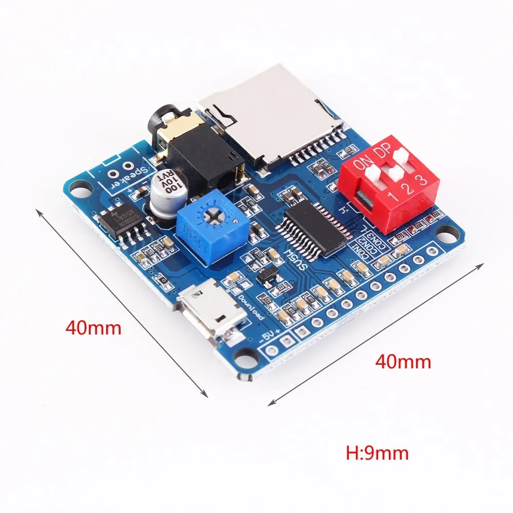 Модуль воспроизведения голоса для Arduino MP3 музыкальный плеер UART I/O усилитель