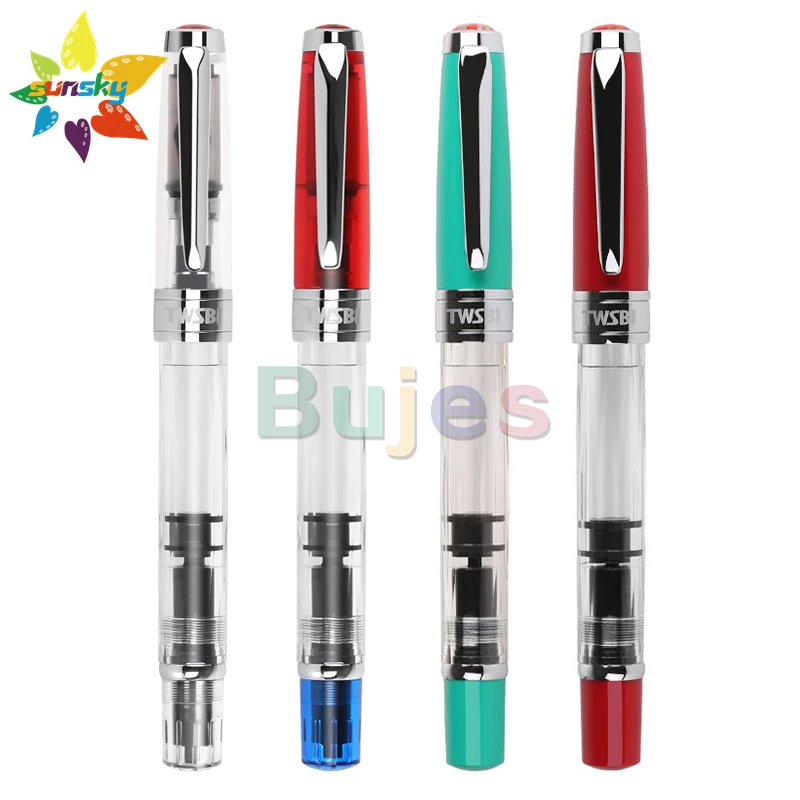 Twsbi 다이아몬드 580 피스톤 잉크 흡수 펜, 학생 성인 서예 투명 데모 펜, EF/F/M NIB 사무용품