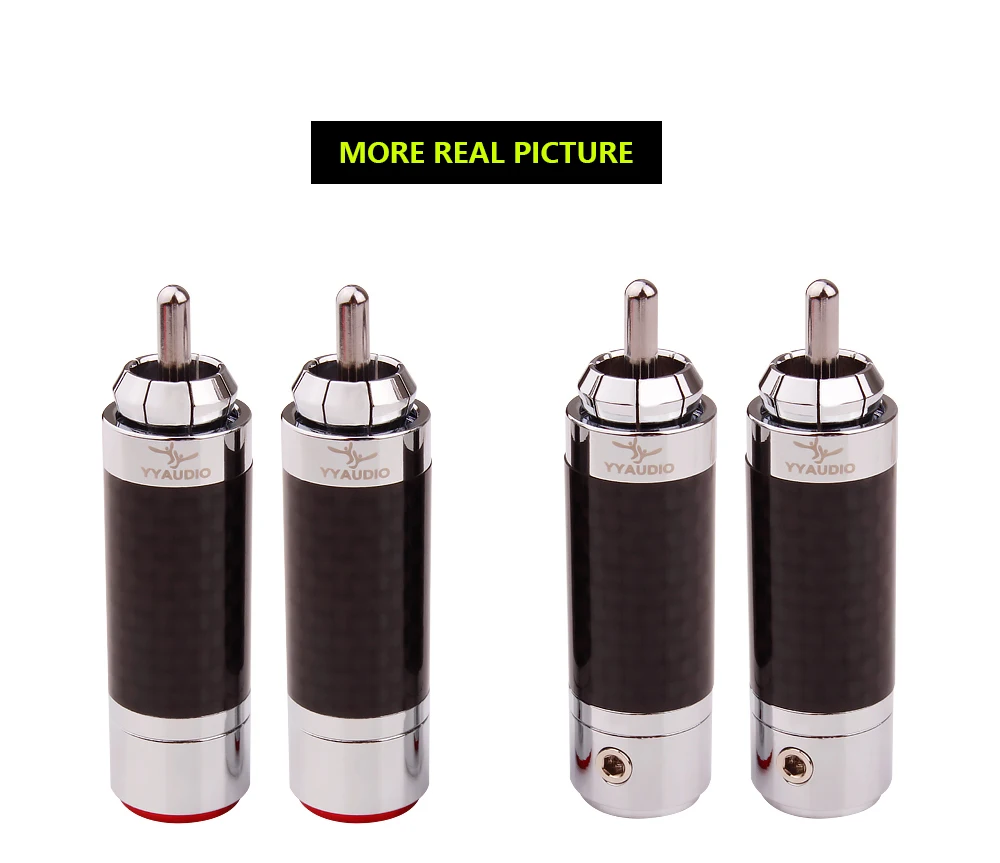 20 шт HiFi динамик RCA Conector штекер аудиосигнала усилитель DIY RCA разъем углеродное волокно медь родиевое покрытие Динамик адаптер