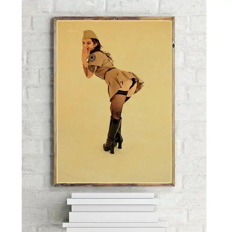 Classic Vintage World War Ii Sexy Pin Up Girl Poster Military Bar Cafe