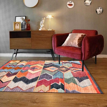 

Morocco Style Carpets Living Room Bedroom Area Rugs Creative Colorful Geometric Sofa Coffee Table Study Room Anti-Slip Floor Mat