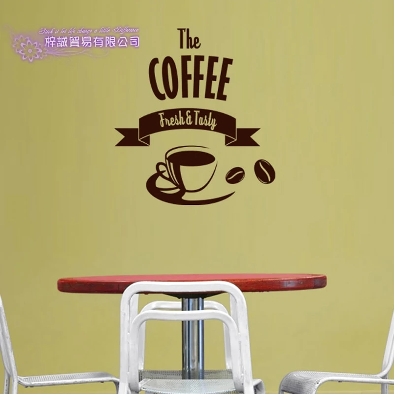 DCTAL Coffee Sticker Cup Decal Cafe Poster Vinyl Art Wall Decals Pegatina Quadro Parede Decor Mural Coffee Sticker