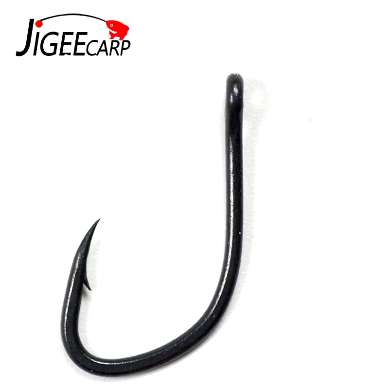 

JIGEECARP 30pcs Mattblack V Shape size 4 6 8 Teflon Coating Carp Fishing Hook Specimen Sharp Carp Rig Hook Fishing Accessories