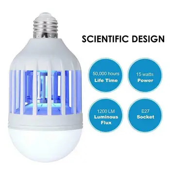 

220V UV LED Bulb 15W Electric Mosquito Killer Lamp Insect Trap Light Anti Repellent Bug For Garden Anti-mosquito Supplies