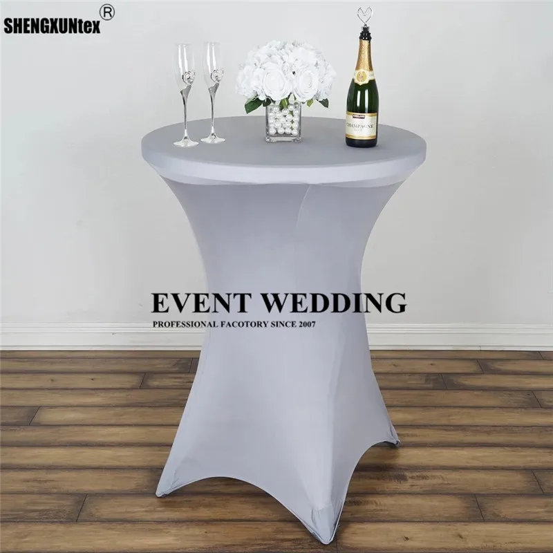 

1pcs Stretch Lycra Spandex Cocktail Table Cover Wedding Table Cloth For Event Banquet Decoration