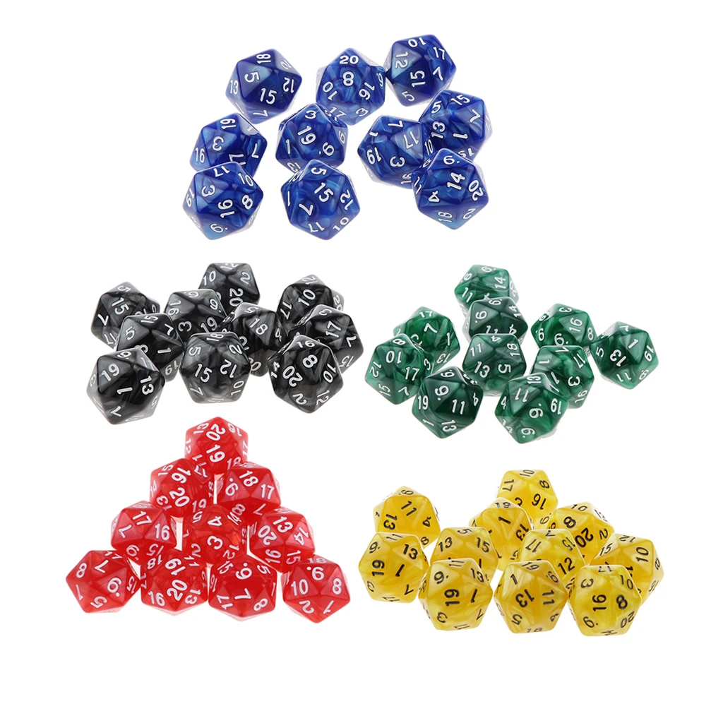 50 Pieces Dice Set D20 Playing D&D RPG Party Drinking Club Board Game Accessories