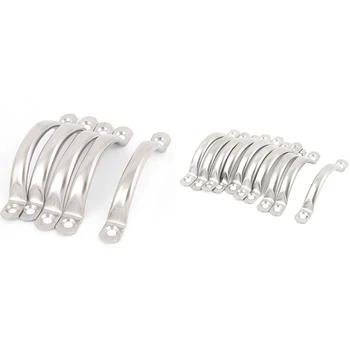 

15Pcs Wardrobe Drawer Hardware Door Handle Metal Silver- 10Pcs 80Mm Long & 5 Pcs 90Mm Long
