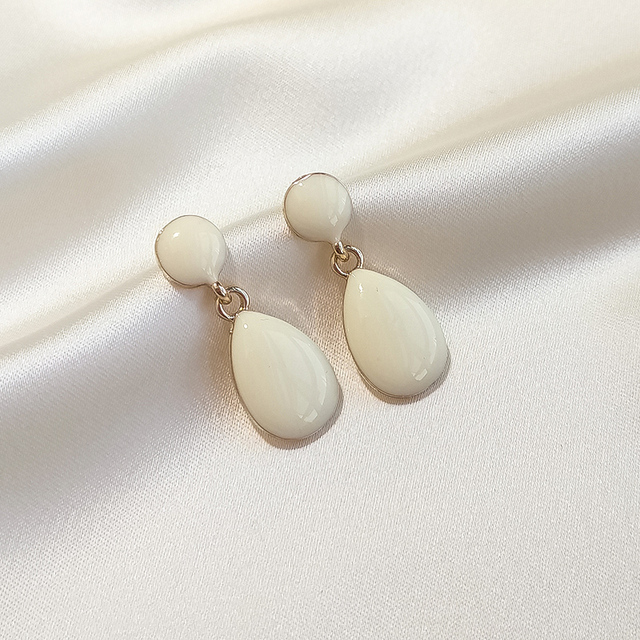 Red Green Enamel Water Drop Earrings For Women Piercing Ear Jewelry Korean Female Hanging Earring Lovely kolczyki Gift