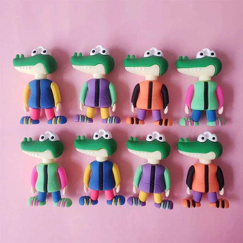 50 шт. каваи 3D мультфильм ПВХ мягкий крокодил кабошоны DIY ювелирные изделия брелок