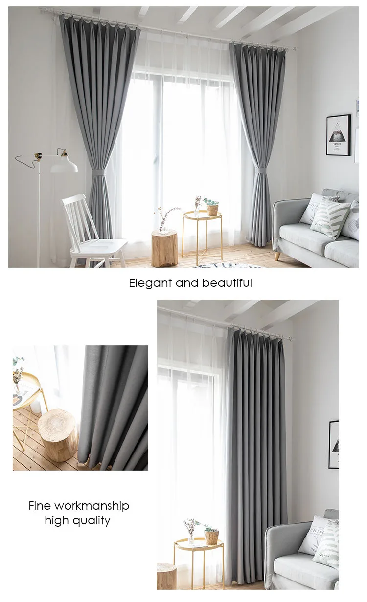 Затемненные шторы в скандинавском стиле для гостиной, спальни, на заказ, занавески с ушками, занавески