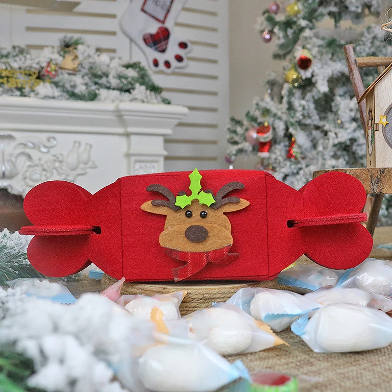 Рождественский мешок для конфет, складные подарочные сумки для конфет, креативный не-тканый мешочек для Рождества