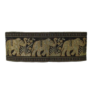 

Gold elephant Embroidered Net Lace Fabrics 2019 Classical Design Thailand Sequins Wedding Mesh Prom Dresses Sewing Fabi