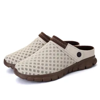 

Half Slippers Couple Mesh Beach Set Foot Lazy Bird's Nest Slippers Large Size Hole Shoes