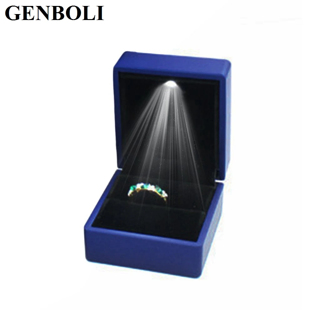 Organizer Storage LED Lighted Wedding Ring Boxes Propose Surprise Earring Ring Gift Box Wedding Engagement Ring Jewelry Display