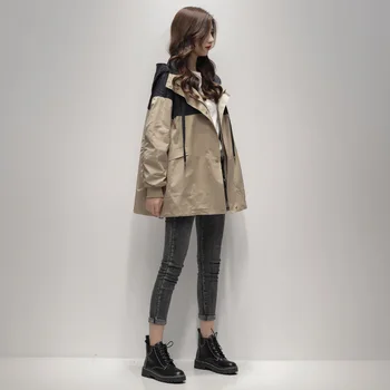 

Trench Coat Women 2020 New Autumn Tooling Style Loose Coats Female Outerwear Fashion Oversized Casual Windbreaker Women WM67