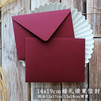 

20pcs/set Creative Red Color Thicken Envelope for Wedding Invitations Birthday Christmas Writing Paper Literki Envelope 19*14cm