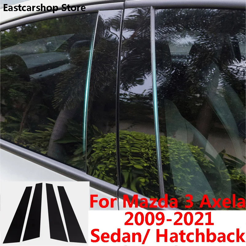 

For Mazda 3 Axela BP BM BL 2009-2022 Car Middle Column PC Window Decoration B C Pillar Strip Sticker Sedan Hatchback PC Cover