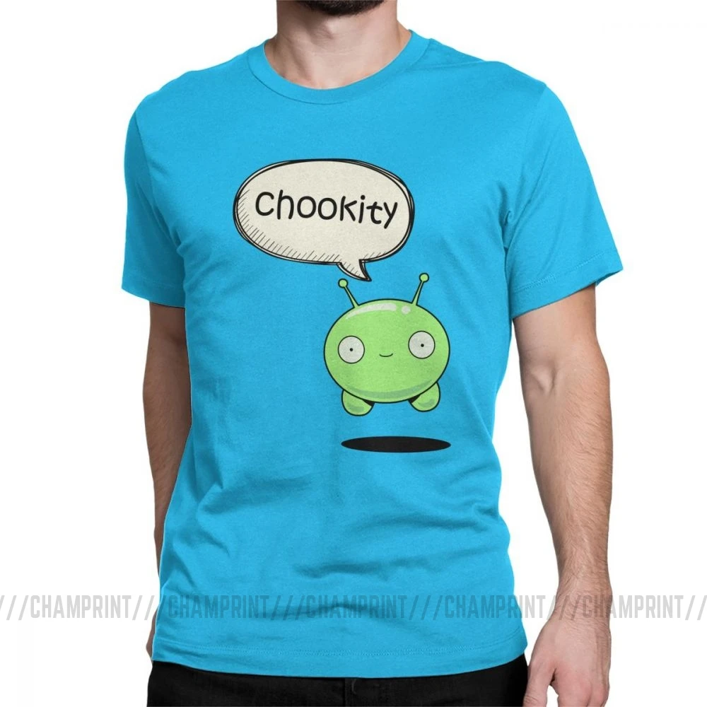 Мужская футболка Chookity Mooncake, Moon Cake Final Space Crazy, топы с круглым вырезом и коротким рукавом, чистый хлопок, футболка с принтом, футболка размера плюс - Цвет: Королевский синий