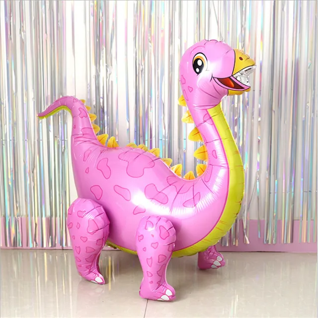 1 Large 4D Walking Dinosaur Foil Balloon Boy Animal  Children Dinosaur Birthday Forest Party Decoration Orange