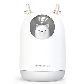 

USB Mini Air Humidifier Cute Deer Aroma Essential Oil Diffuser LED Night Light Car Office Air Purifier Mist Maker