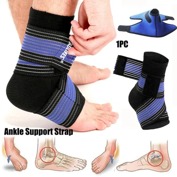Beschermende Voetbal Enkel Ondersteuning Verstelbare Riem Brace Pijnbestrijding Sport Letsel Enkelbrace Nylon Band Riem Enkel Protector