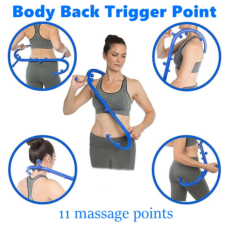 Trigger Point Self Massager Stick Hook SShaped Theracane Body Muscle