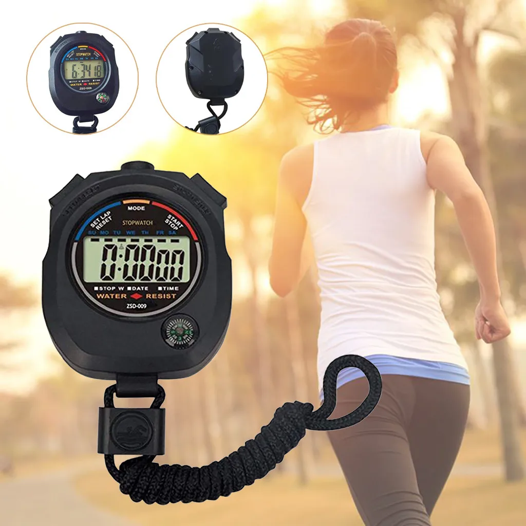 Professional Stopwatch Timers Handheld Running Timer compasses Stop Watch with String forcoaches and referees | Спорт и развлечения