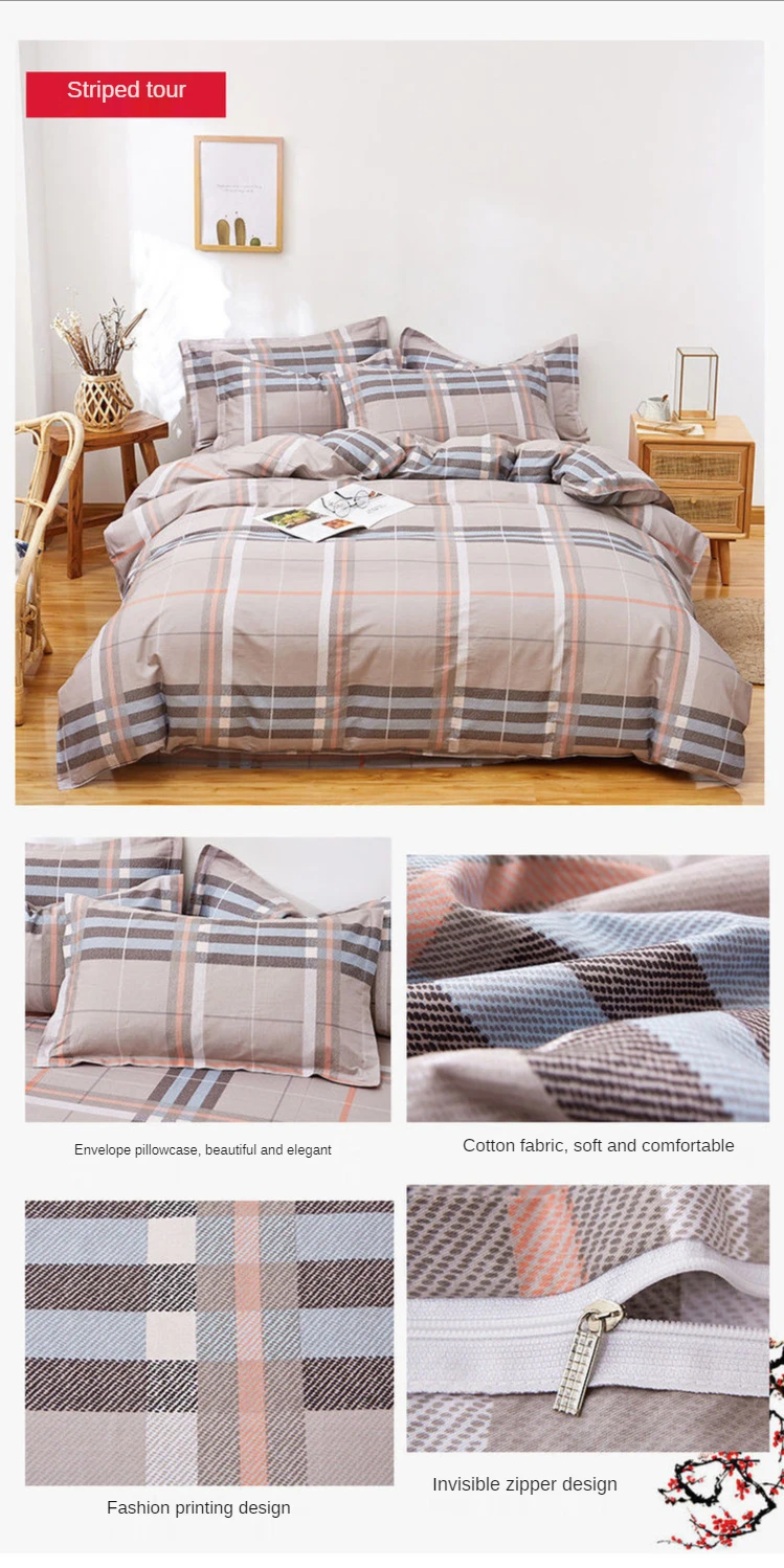 100% cotton four-piece suit, pure cotton four-piece suit, 100% twill linen and duvet cover, double 1.2/1.8/2.0m bedding