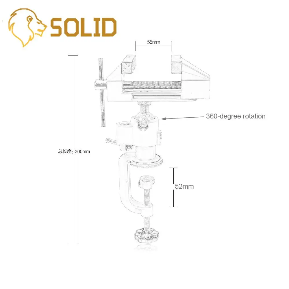 Table Vise Bench Vice Aluminium Alloy 360 Degree Rotating