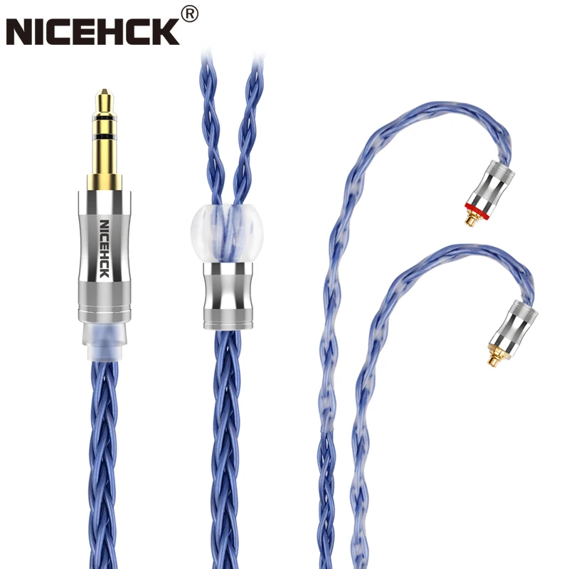 NiceHCK BlueComet Earbud Cable high-end 8 Core 6N Litz OCC Replace Wire 3.5/2.5/4.4mm MMCX/QDC/0.78mm 2Pin for ST-10S MK3 EBX21