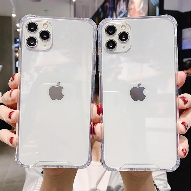 SUYACS Shockproof Phone Case For iPhone 11 Pro Max XR XS 6 6S 7 8 Plus X Transparent Soft Silicon Simple Back Cover Coque | Мобильные