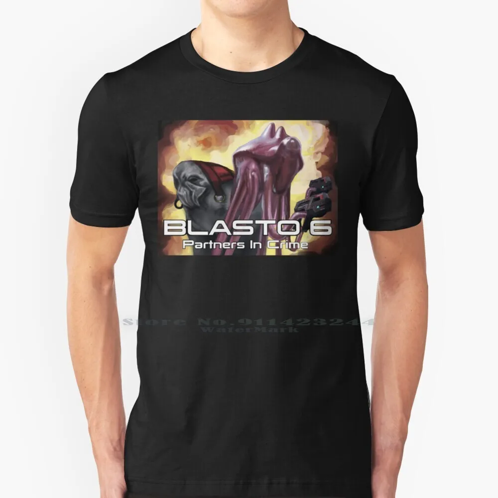 Blasto Movie Poster T Shirt Cotton 6Xl Cition Blasto 6 Funny Videogioco Commander Shepard Garrus Vakarian Talizorah Grunt Mass