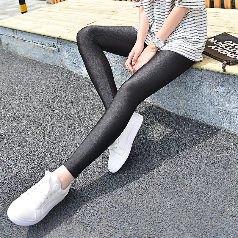 

Fashion Spring Autumn Women Leggings Glossy Leggings High Elastic Stovepipe Pants Leggings Pants Thin Section