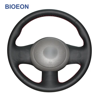 

Black Hand Sewing PU Artificial Leather Car Steering Wheel Covers for Nissan March Sunny Versa 2013 Almera