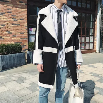 

Long Fur Coat Man Jaqueta Masculina Couro Men Fur Coat Splice Faux Fur Coat Men Punk Parka Jackets Full Length Leather Overcoats