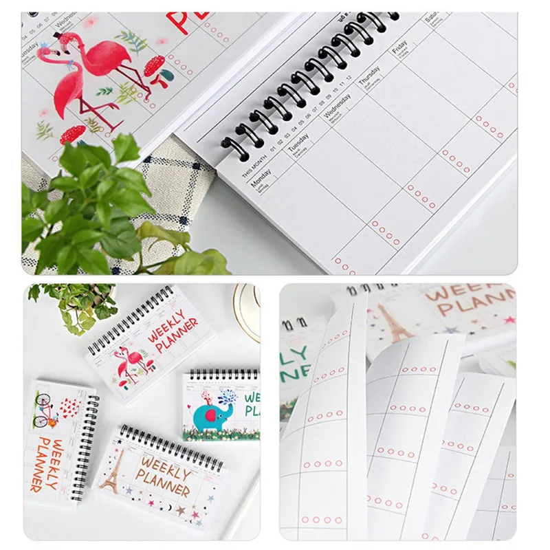 Kawaii Week Plan Memo Book 50 листов Еженедельный ежедневник блокнот органайзер для повесток дня Канцтовары Школьные принадлежности