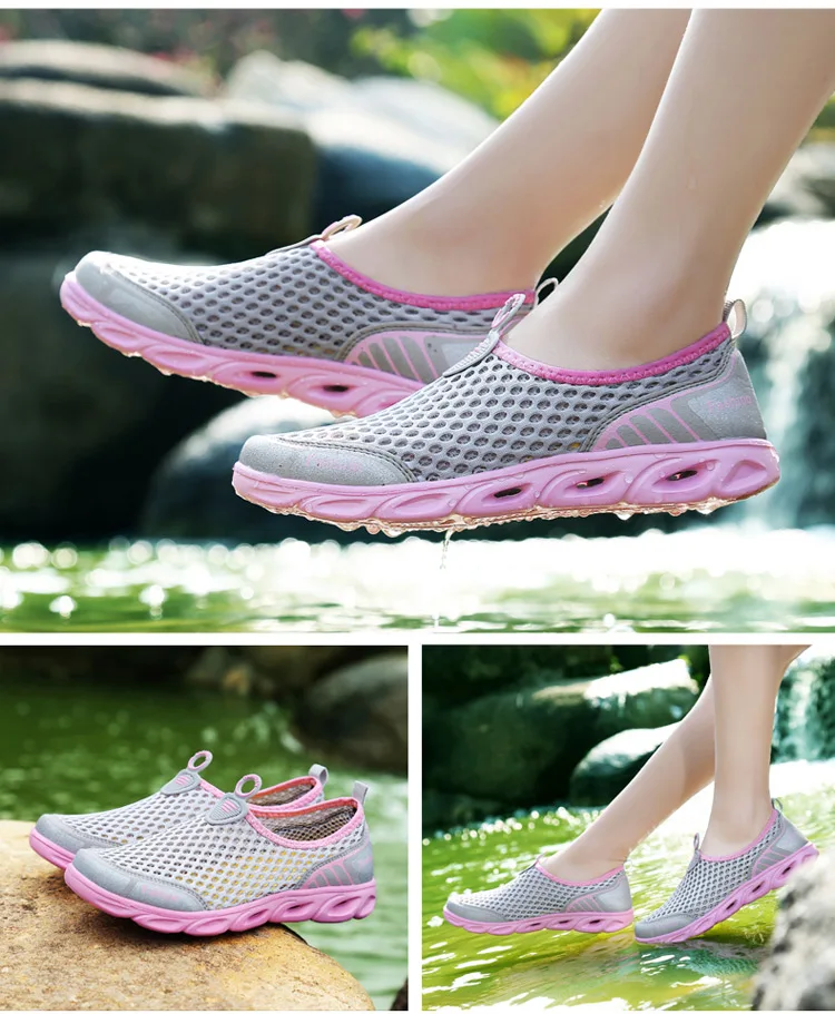 WIENJEE Summer Women Casual Shoes Slip-On Flats Female Breathable Zapatillas Water Sneakers Women Shoes Zapatillas Mujer