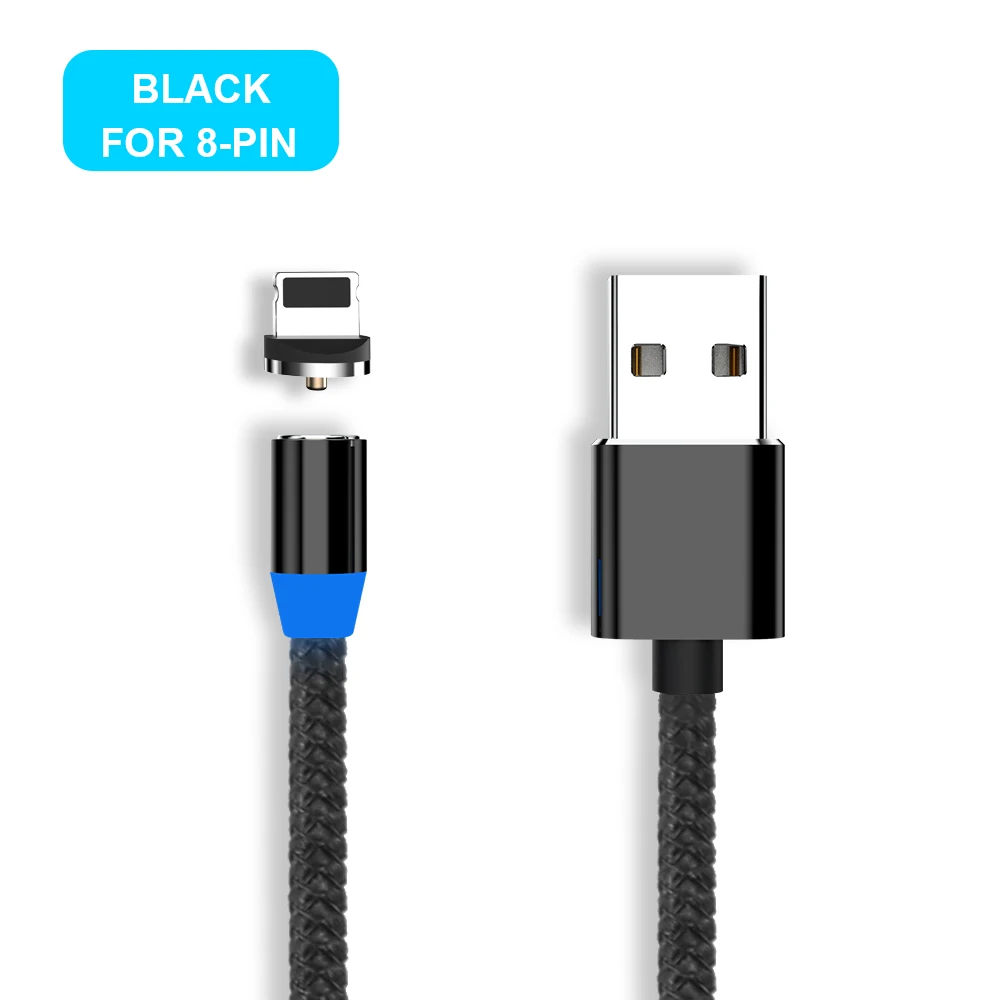 Магнитный кабель Vanniso 2 м, кабель Micro usb type-C для iPhone xs, samsung, быстрая зарядка, магнитное зарядное устройство, USB кабели, зарядный шнур B - Цвет: Black iphone Cable